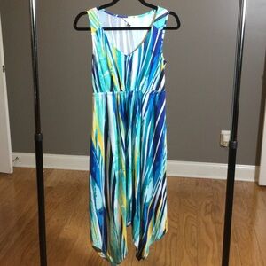 XS Soma Multicolor Sleeveless Handkerchief Lounge Dress